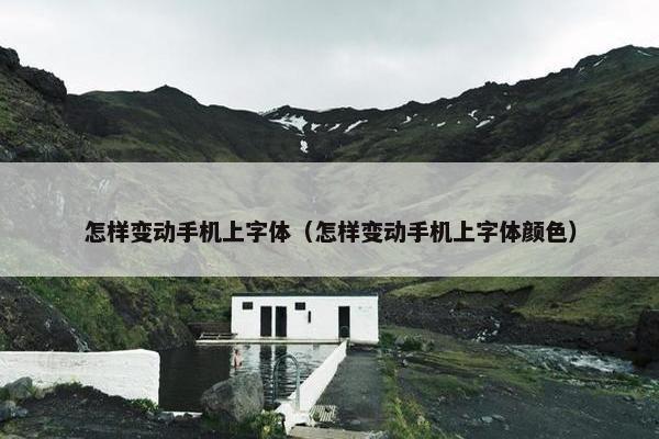 怎样变动手机上字体（怎样变动手机上字体颜色）