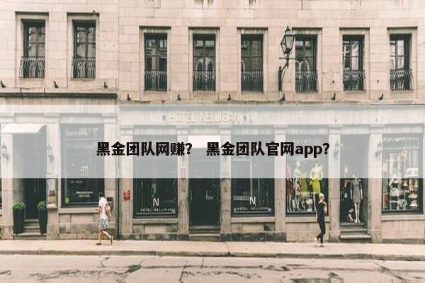 黑金团队网赚？ 黑金团队官网app？