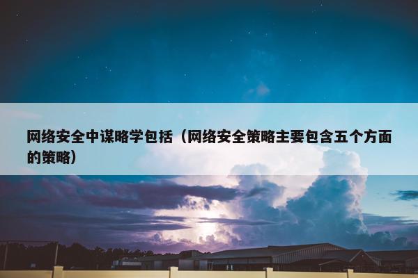 网络安全中谋略学包括（网络安全策略主要包含五个方面的策略）