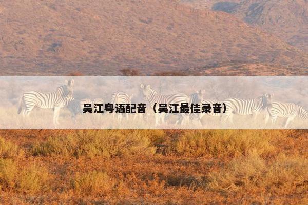 吴江粤语配音（吴江最佳录音）