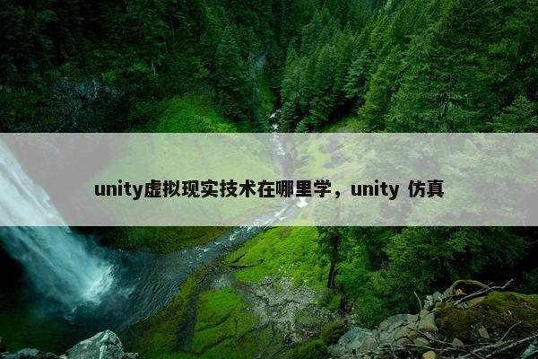 unity虚拟现实技术在哪里学，unity 仿真