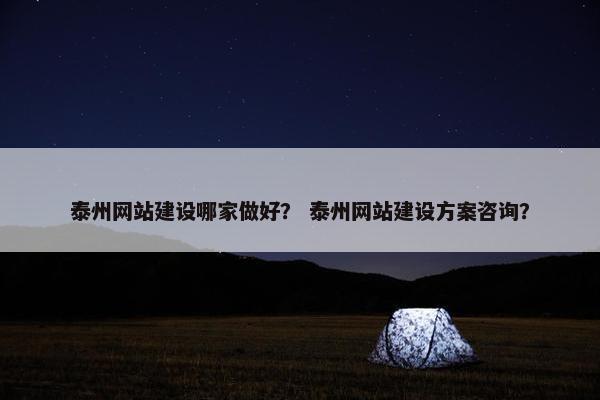 泰州网站建设哪家做好？ 泰州网站建设方案咨询？