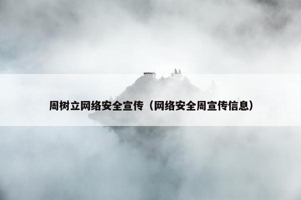 周树立网络安全宣传（网络安全周宣传信息）