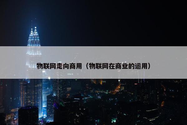 物联网走向商用（物联网在商业的运用）