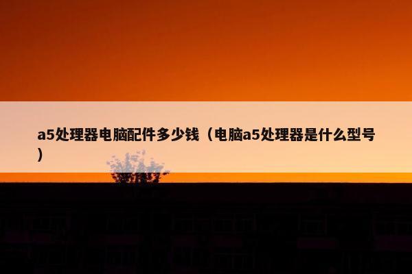 a5处理器电脑配件多少钱（电脑a5处理器是什么型号）