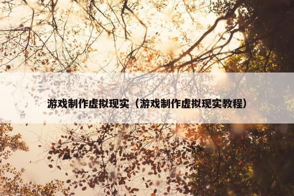 游戏制作虚拟现实（游戏制作虚拟现实教程）