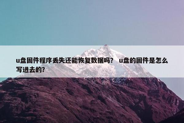 u盘固件程序丢失还能恢复数据吗？ u盘的固件是怎么写进去的？