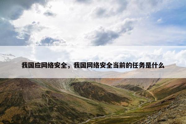 我国应网络安全，我国网络安全当前的任务是什么
