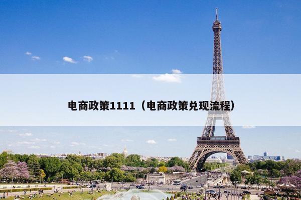 电商政策1111（电商政策兑现流程）
