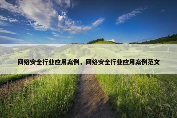网络安全行业应用案例，网络安全行业应用案例范文