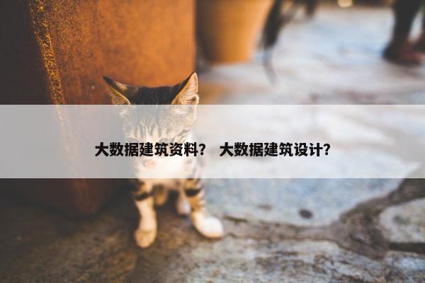 大数据建筑资料？ 大数据建筑设计？