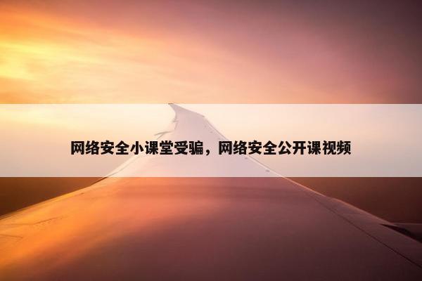网络安全小课堂受骗，网络安全公开课视频