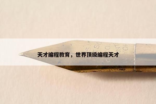 天才编程教育，世界顶级编程天才