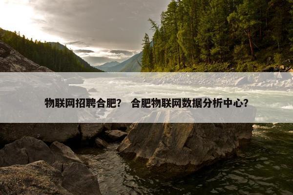 物联网招聘合肥？ 合肥物联网数据分析中心？
