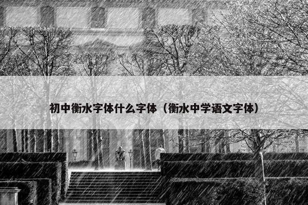 初中衡水字体什么字体（衡水中学语文字体）