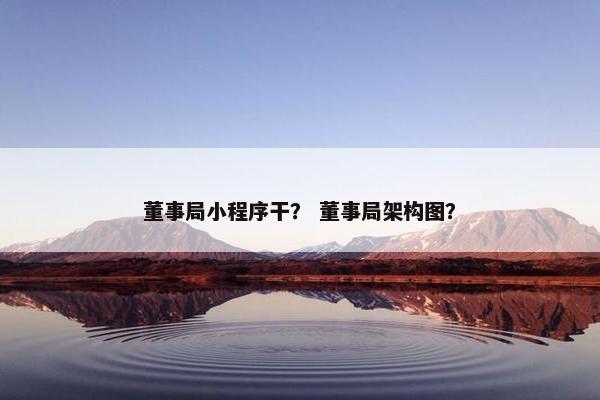 董事局小程序干？ 董事局架构图？