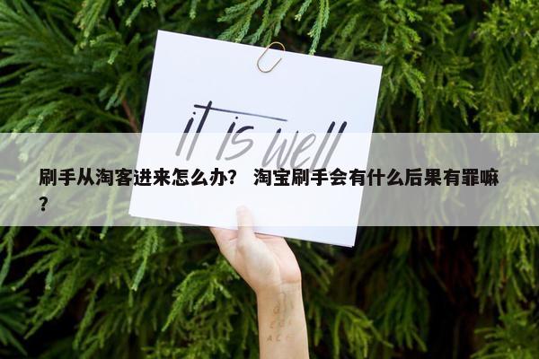 刷手从淘客进来怎么办？ 淘宝刷手会有什么后果有罪嘛？