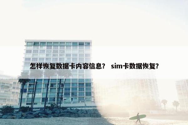 怎样恢复数据卡内容信息？ sim卡数据恢复？