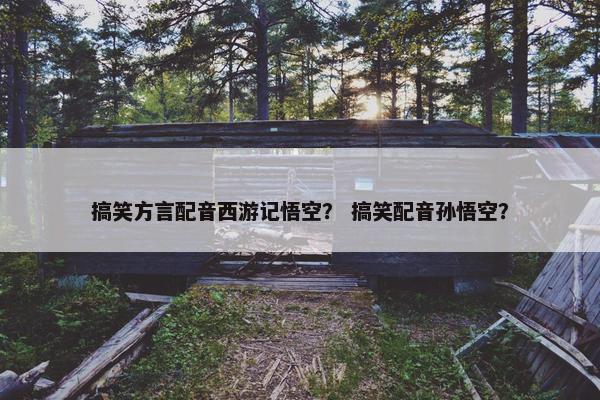 搞笑方言配音西游记悟空？ 搞笑配音孙悟空？
