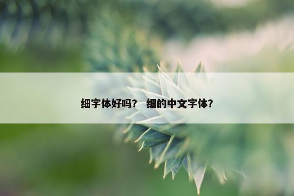 细字体好吗？ 细的中文字体？