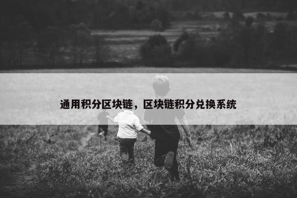 通用积分区块链，区块链积分兑换系统