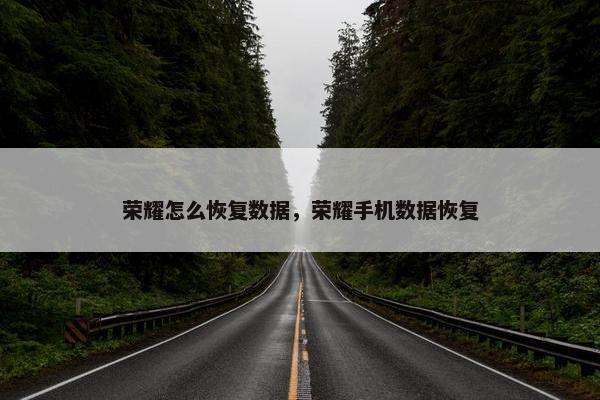 荣耀怎么恢复数据，荣耀手机数据恢复