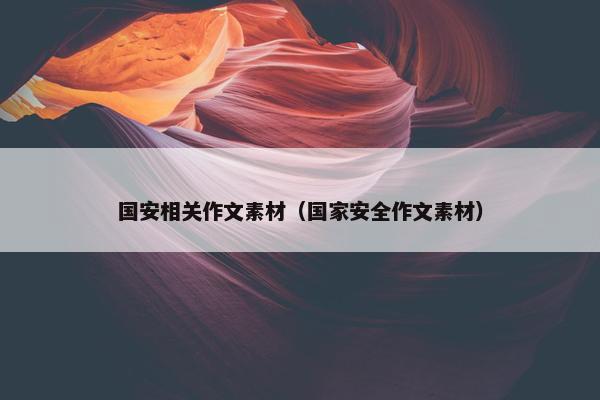 国安相关作文素材（国家安全作文素材）