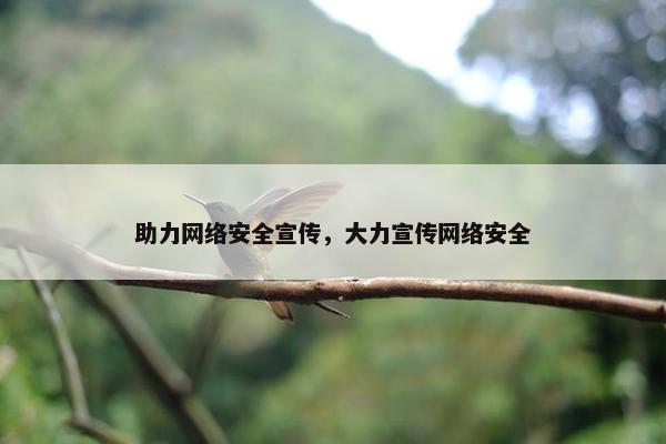 助力网络安全宣传，大力宣传网络安全