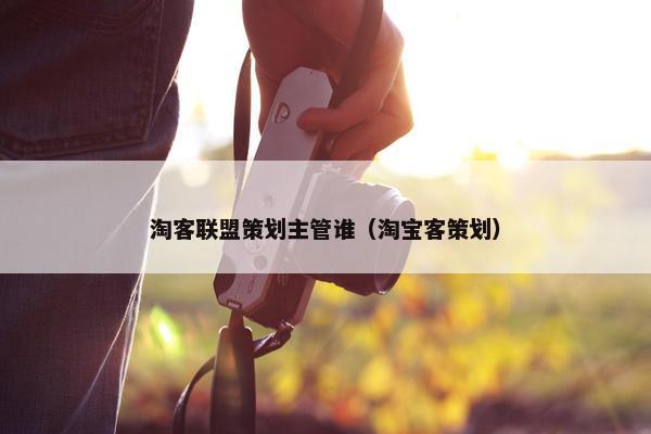 淘客联盟策划主管谁（淘宝客策划）