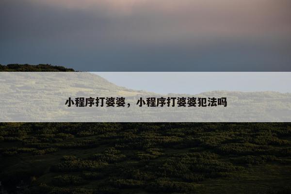 小程序打婆婆，小程序打婆婆犯法吗