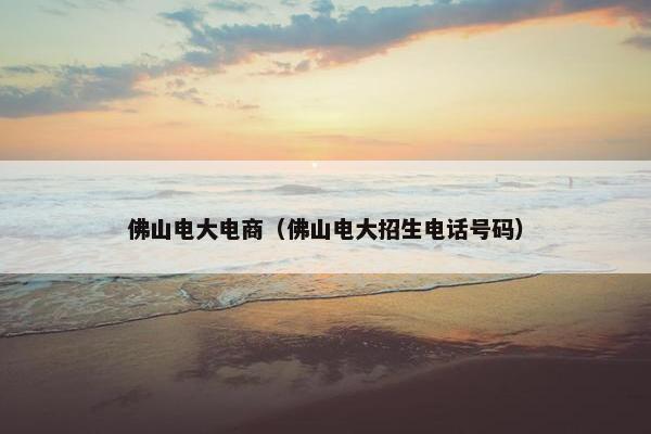 佛山电大电商（佛山电大招生电话号码）