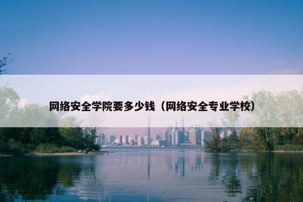 网络安全学院要多少钱（网络安全专业学校）