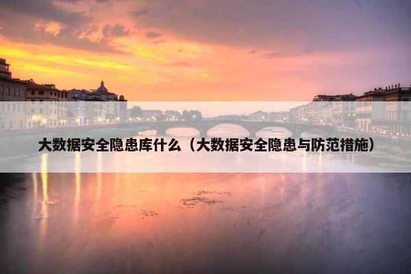 大数据安全隐患库什么（大数据安全隐患与防范措施）