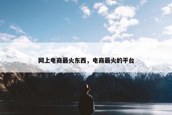 网上电商最火东西，电商最火的平台