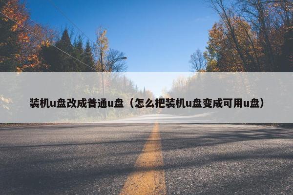 装机u盘改成普通u盘（怎么把装机u盘变成可用u盘）