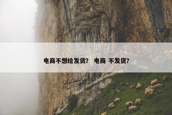 电商不想给发货？ 电商 不发货？