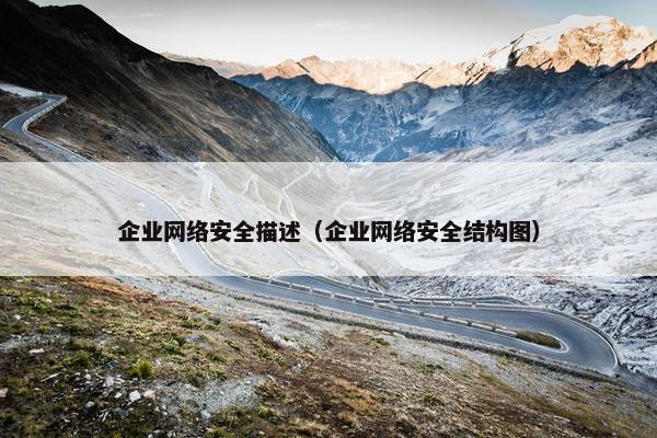 企业网络安全描述（企业网络安全结构图）