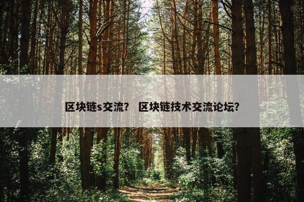 区块链s交流？ 区块链技术交流论坛？