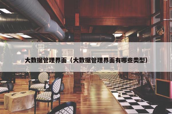大数据管理界面（大数据管理界面有哪些类型）