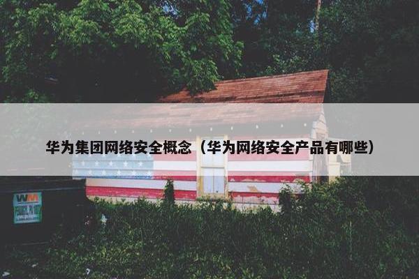 华为集团网络安全概念（华为网络安全产品有哪些）