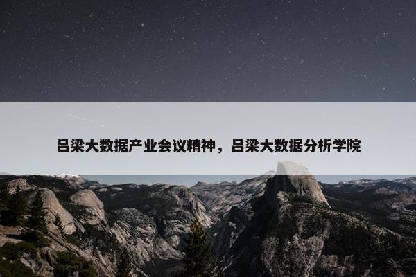 吕梁大数据产业会议精神，吕梁大数据分析学院