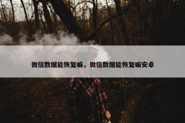 微信数据能恢复嘛，微信数据能恢复嘛安卓