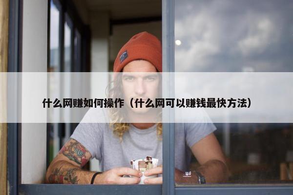 什么网赚如何操作（什么网可以赚钱最快方法）