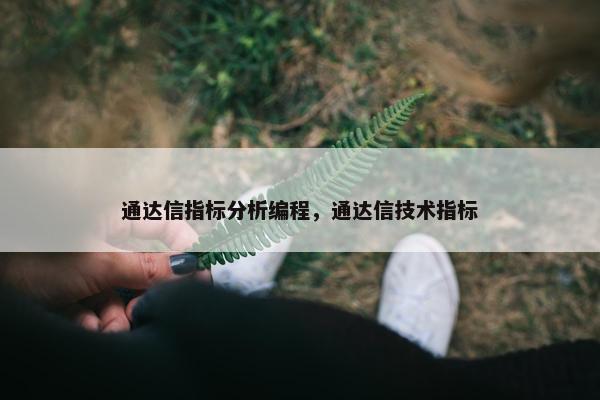 通达信指标分析编程，通达信技术指标