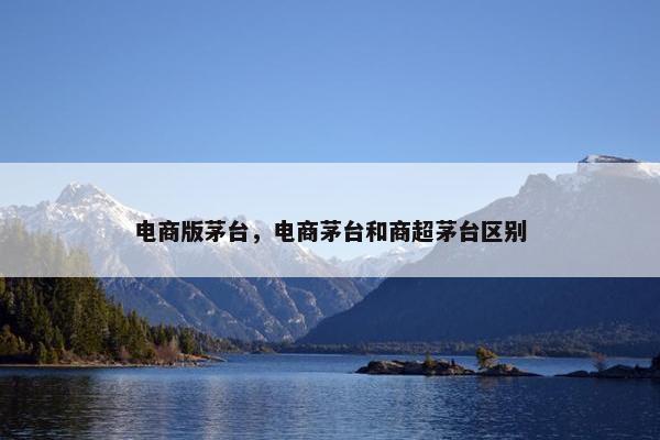 电商版茅台，电商茅台和商超茅台区别