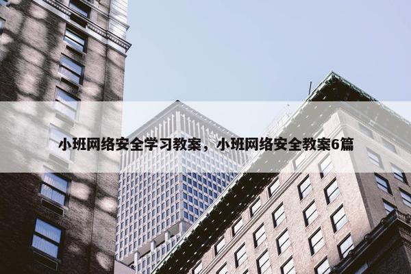 小班网络安全学习教案，小班网络安全教案6篇