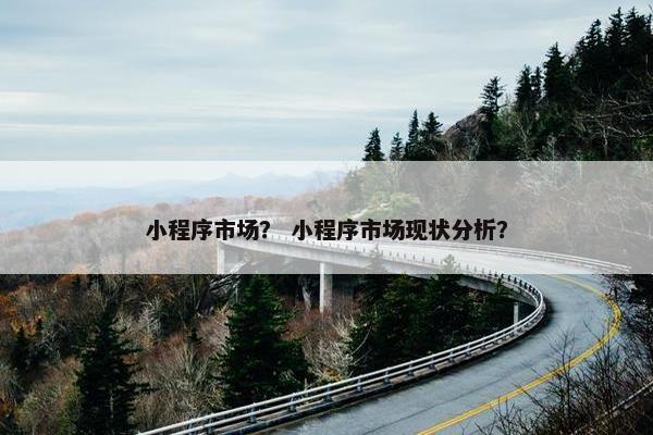 小程序市场？ 小程序市场现状分析？