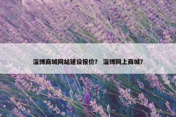 淄博商城网站建设报价？ 淄博网上商城？