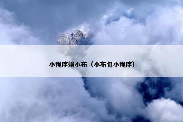 小程序娱小布（小布包小程序）