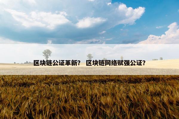 区块链公证革新？ 区块链网络赋强公证？